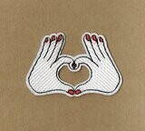 Patch/Écusson - Paire de Main en Cœur d'amour 8 x 6 cm