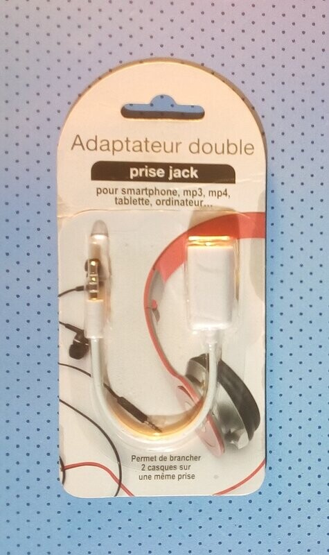 Double Adaptateur Audio "Prise Jack" pour Appareil Numérique - Permet de Brancher Deux Casque Audio sur MP4, Tablette, Ordinateur, Smartphone...