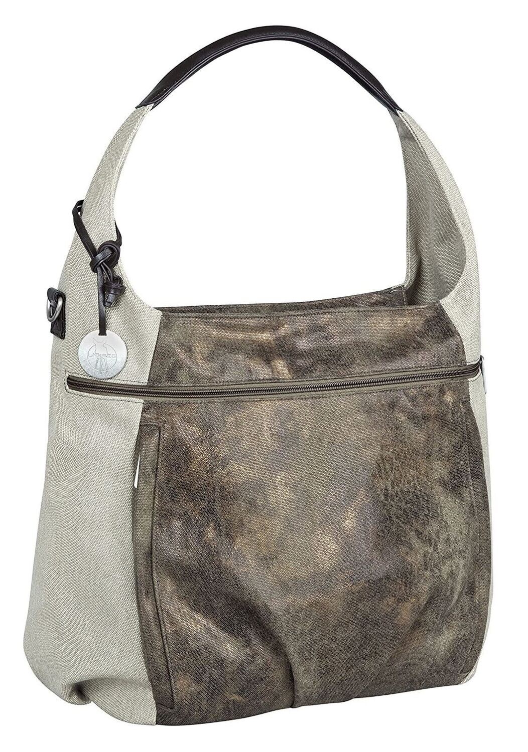 Sac à Langer "Laessig pour Bébé" Messenger, Avec son Matelas, Sac à biberon Isotherme, Pochette et Crochet, l'équipement  - de Couleur  Marron Olive/Beige - 35x35x16 cm