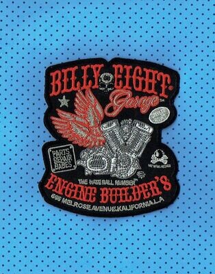 Patch/Écusson - Billy Eight Garage Engine Moteur Ailes - 12 x 10 cm