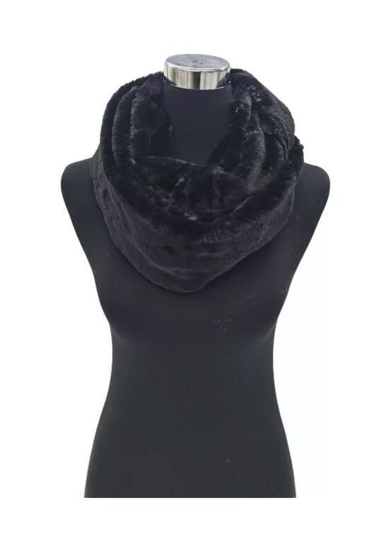 Snood/Tour de Cou - Double - Noir - 20x78 cm - 100% Viscose