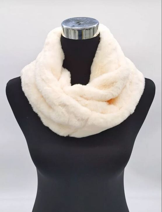 Snood/Tour de Cou - Double - Crème - 25x40cm - 100% Viscose