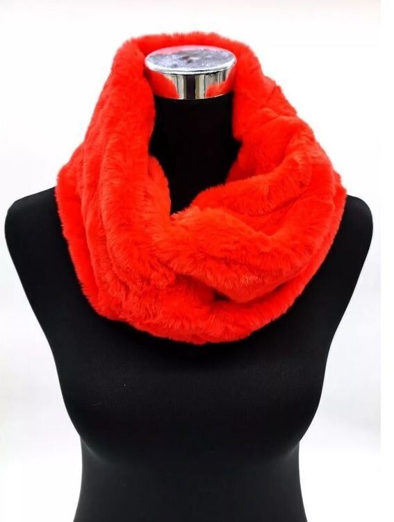Snood/Tour de Cou - Double - Rouge - 25x40 cm - 100% Viscose