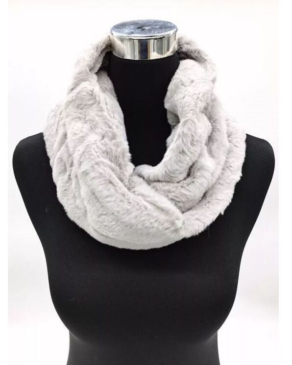 Snood/Tour de Cou - Double - Gris- 25x40cm - 100% Viscose