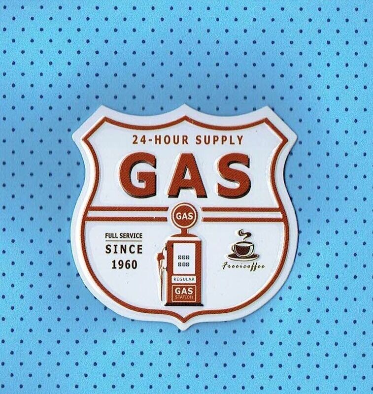 Magnet - Plaque Magnétique en Forme de Bouclier - Gas Pompe Garage - 11 x 11 cm