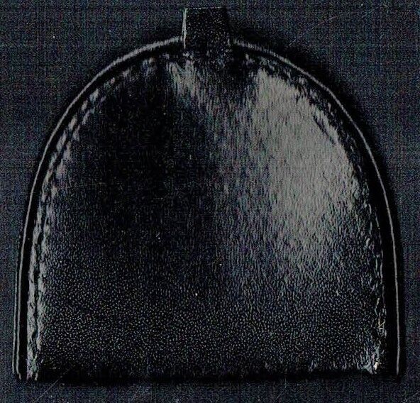 Porte-Monnaie Cuvette - Croûte de Cuir  - Noir - Style Fer à Cheval