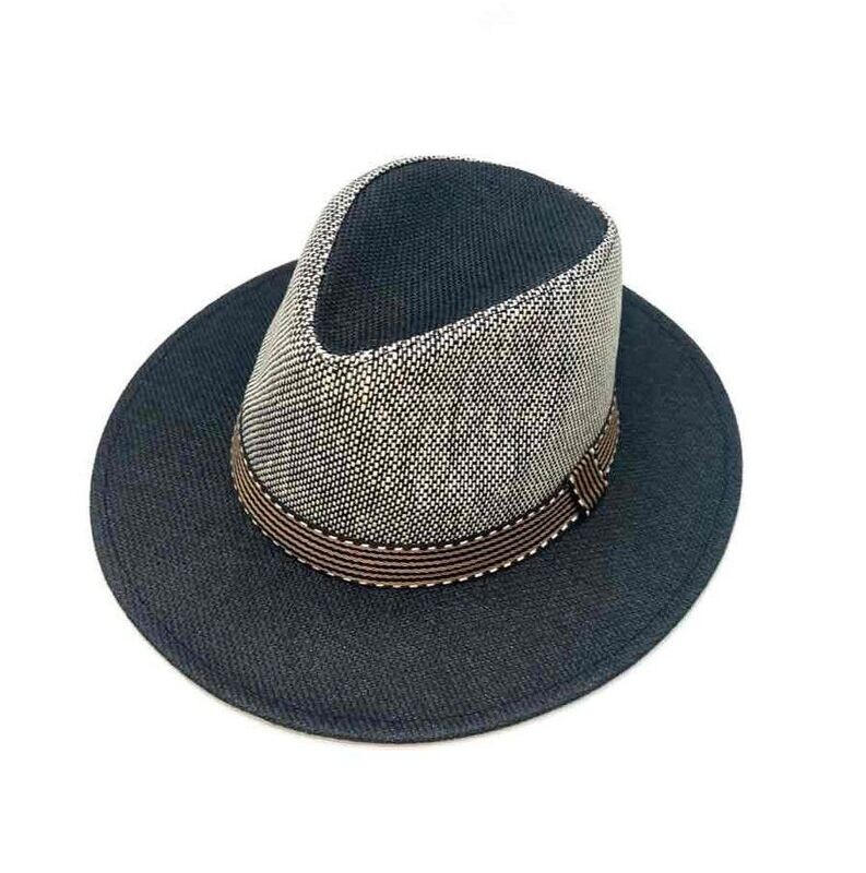 Chapeau Panama - 100% Papier - Bleu Marine Dégradé