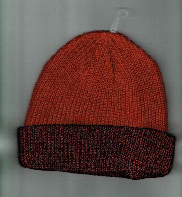 Un Bonnet "Rouge" avec "Revers Bordeaux" avec sa Doublure Polaire, pour Taille unique