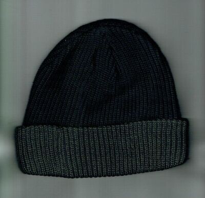 Un Bonnet "Bleu Marine" avec son "Revers "Gris" avec sa Doublure Polaire, pour Taille unique