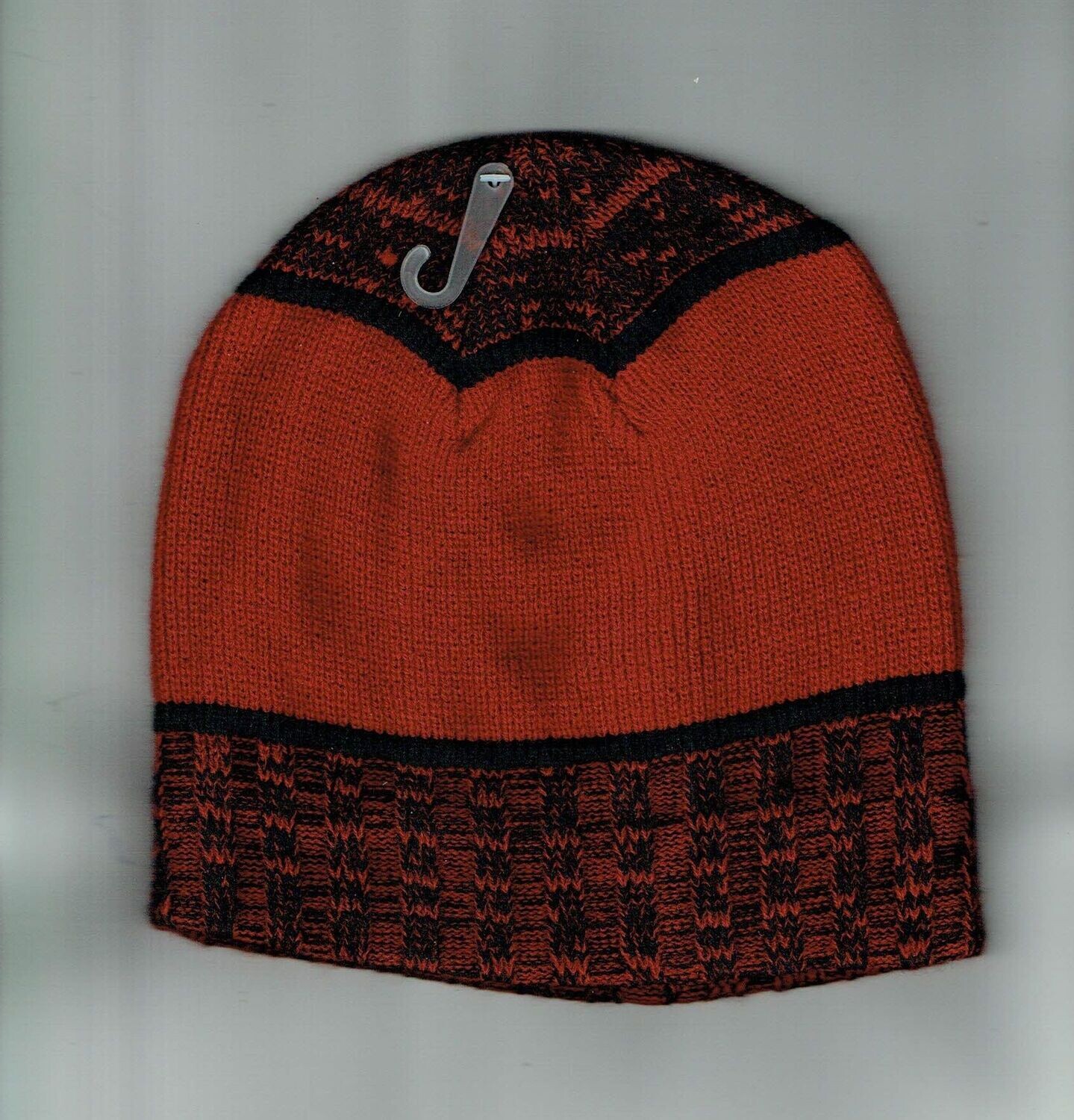 Un Bonnet "Rouge Bordeaux" avec une Déco Rayure Noir Bordeaux et sa Doublure Polaire, pour Taille unique