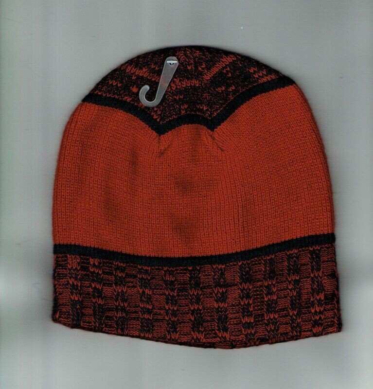 Un Bonnet "Rouge Bordeaux" avec une Déco Rayure Noir Bordeaux et sa Doublure Polaire, pour Taille unique