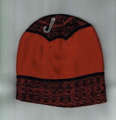 Un Bonnet "Rouge Bordeaux" avec une Déco Rayure Noir Bordeaux et sa Doublure Polaire, pour Taille unique