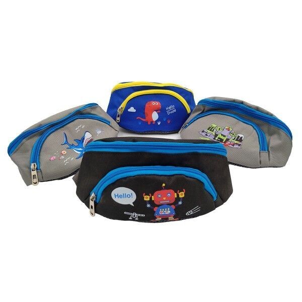 Sac Banane Enfant "Baleine" Maintien Ceinture - 1 Compartiment - Bleu/Jaune