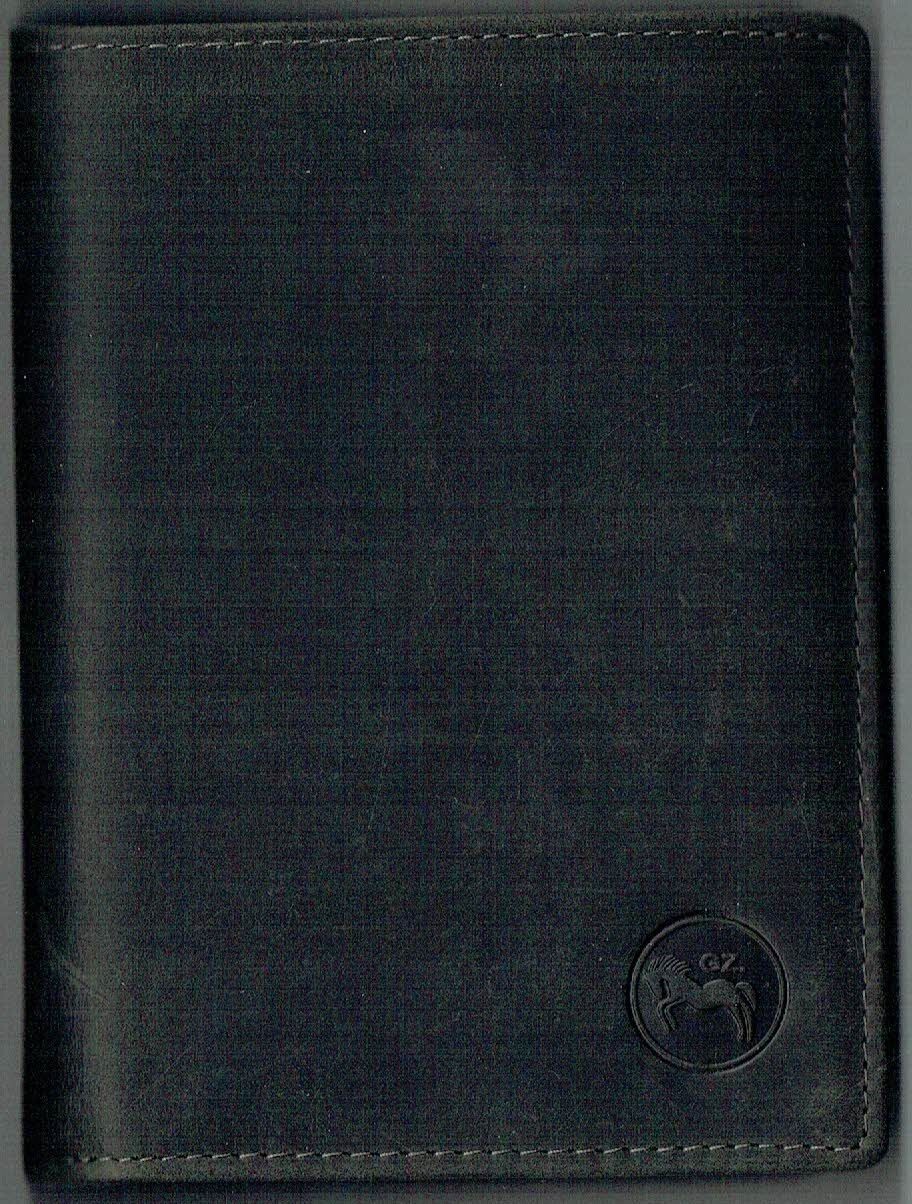 Porte-Feuille 903 "Grand Format", De Couleur Noir vieilli, Cuir de Vachette - Système RFID Anti-Transfère CB, Vertical
