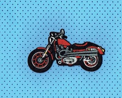 Patch/Écusson Broderie à Coudre - Super Moto Rouge/Bleu, Dimension  10 x 6 cm