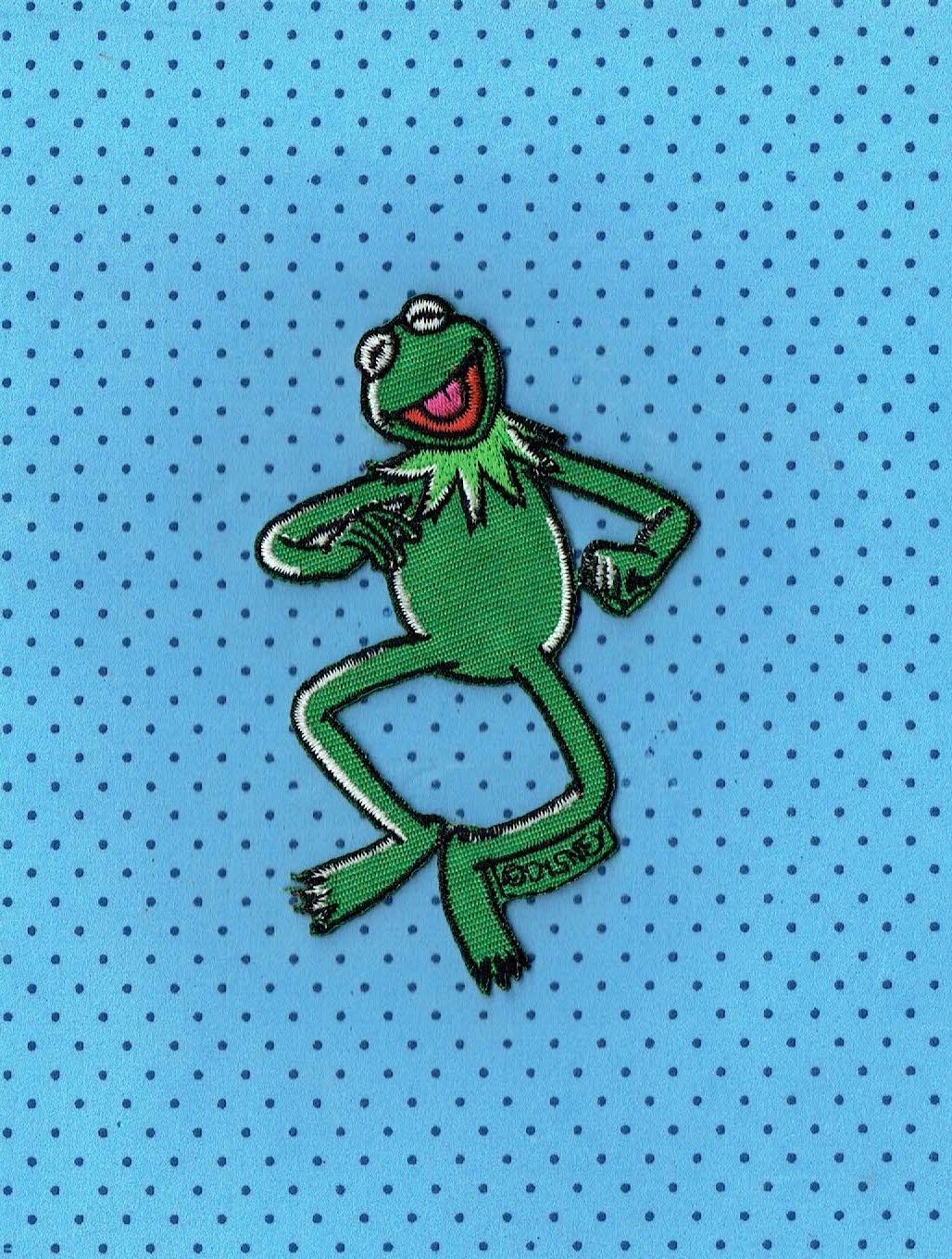 Patch/Écusson Broderie à Coudre - Disney "Muppets" la Grenouille de Couleur Verte, Dimension  9.5 x 6 cm