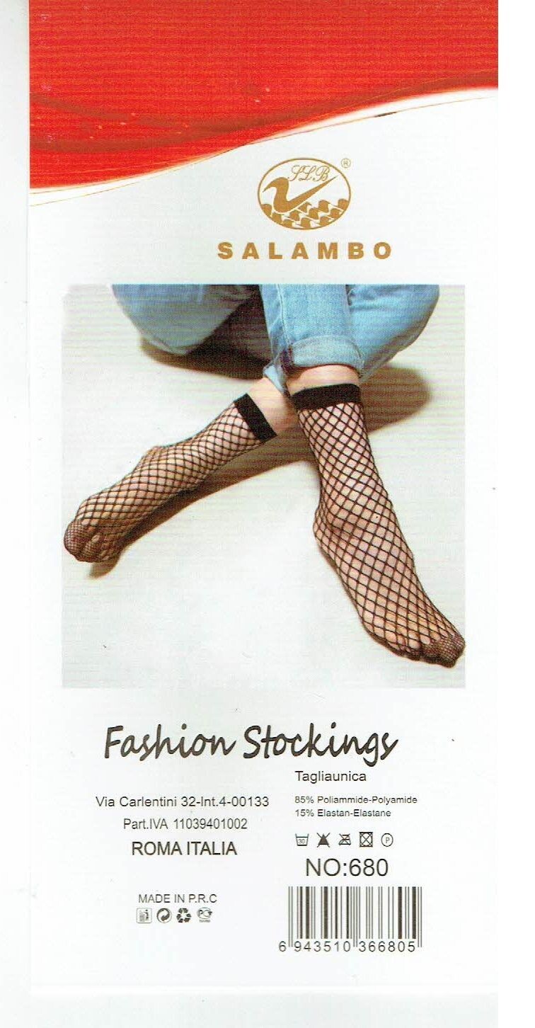 Fashion Fantaisie "Paire de Chaussette" de Couleur Noir en Style Petit Maille - Pour un Look Rock Salambo