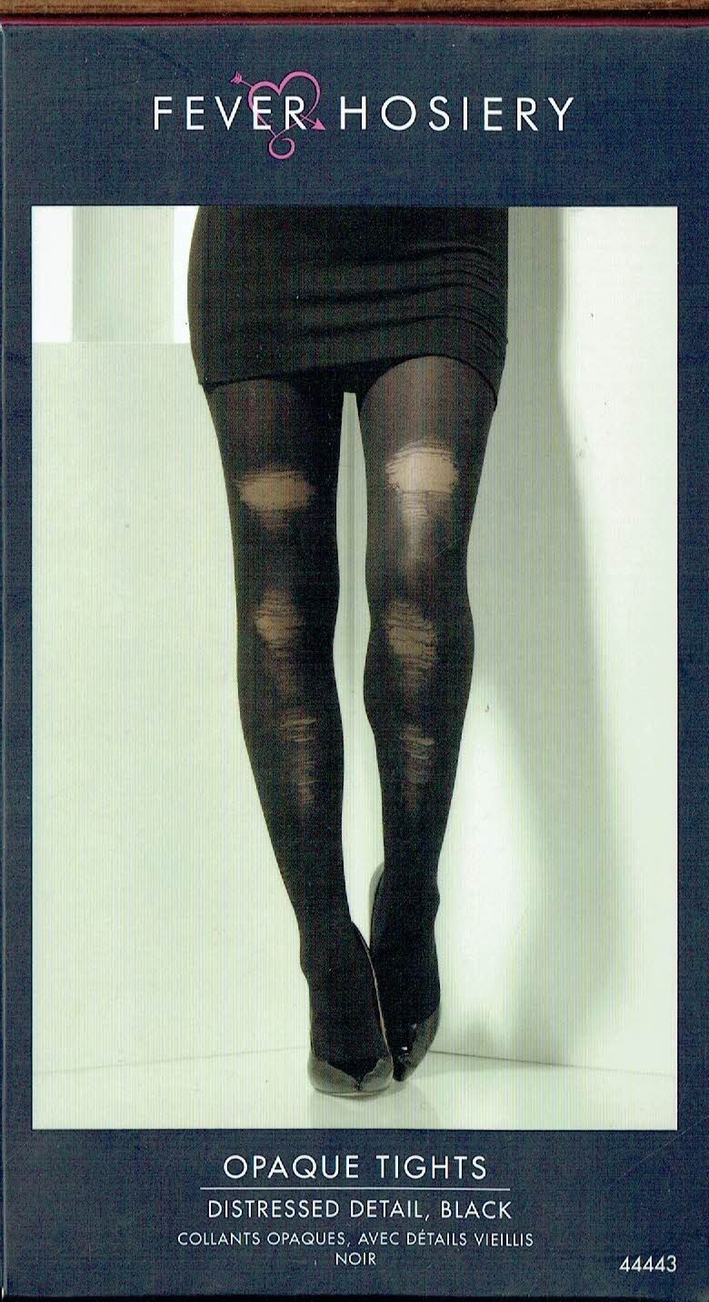 Collant Sexy Noir Avec Détails Vieillis - Fever Hosiery
