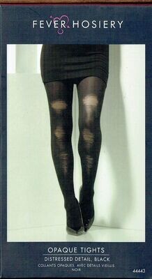 Collant Sexy Noir Avec Détails Vieillis - Fever Hosiery