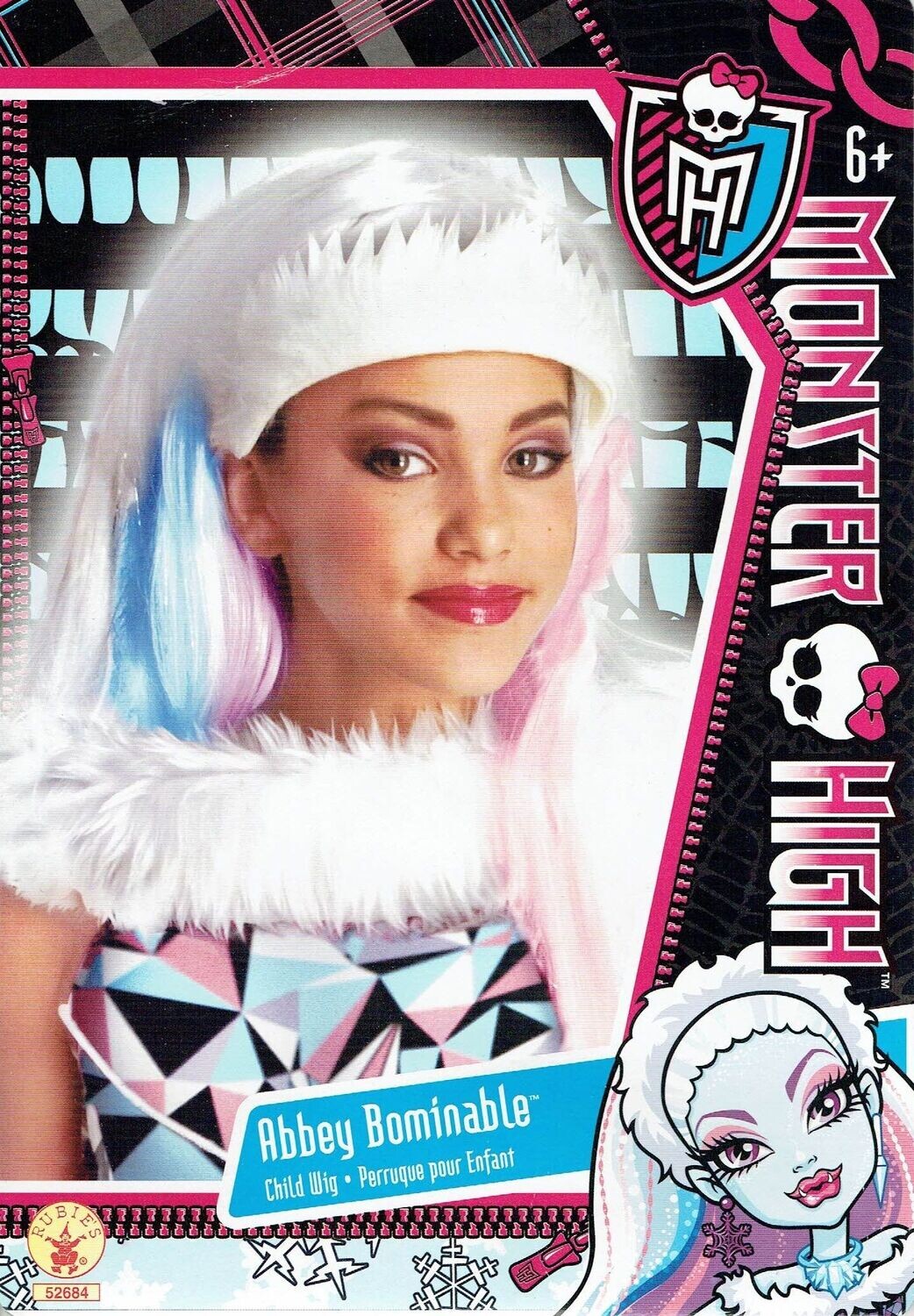 Perruque "Abbey Bominable" en Blanc Argentés - A Votre Déguisement avec  Votre Personnage People des "Monster High"