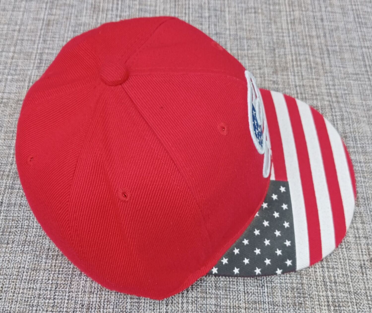 Casquette Baseball Ajustable WEMCO – Bleu, Drapeau USA Brodé – Taille Unique