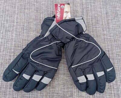 Herlaine Orca - Paire de Gants Thermiques - Sports d'Hiver - Couleur Noir/Gris - Texturée  - Taille 8.5