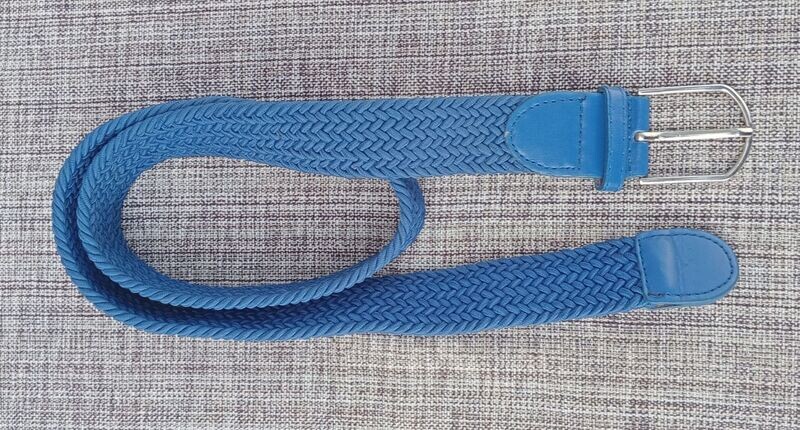 Ceinture Bleu - Design "Élastique Tressé" -  Longueur de 95 cm, Largeur 3.5 cm