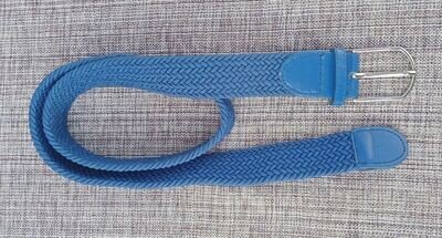 Ceinture Bleu - Design "Élastique Tressé" -  Longueur de 95 cm, Largeur 3.5 cm