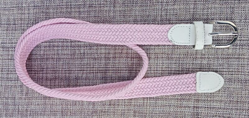 Ceinture Rose - Design "Élastique Tressé" -  Longueur de 100 cm, Largeur 2.5 cm
