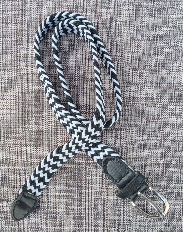 Ceinture Rose - Design "Élastique Tressé" -  Longueur de 85 cm, Largeur 2.5 cm