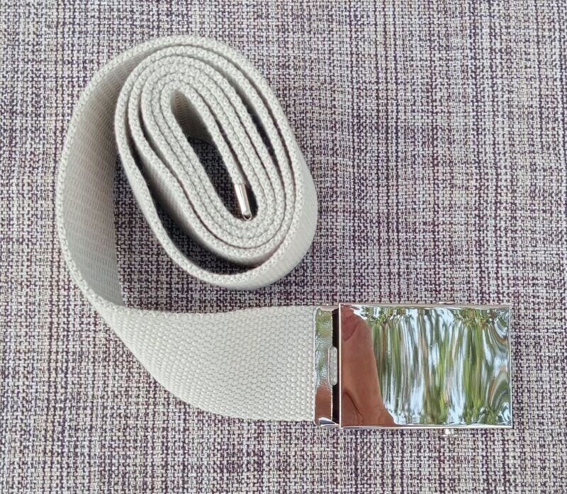 Ceinture Crème "Style Toile Militaire" - Longueur de 105 cm, Largeur 4 cm