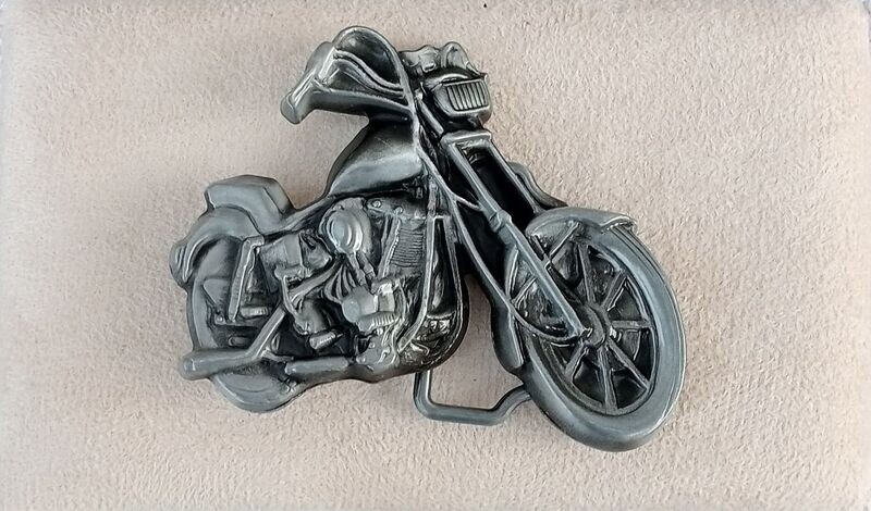 Boucle de Ceinture - Design "Moto Gris" - Pour 4 cm de Large