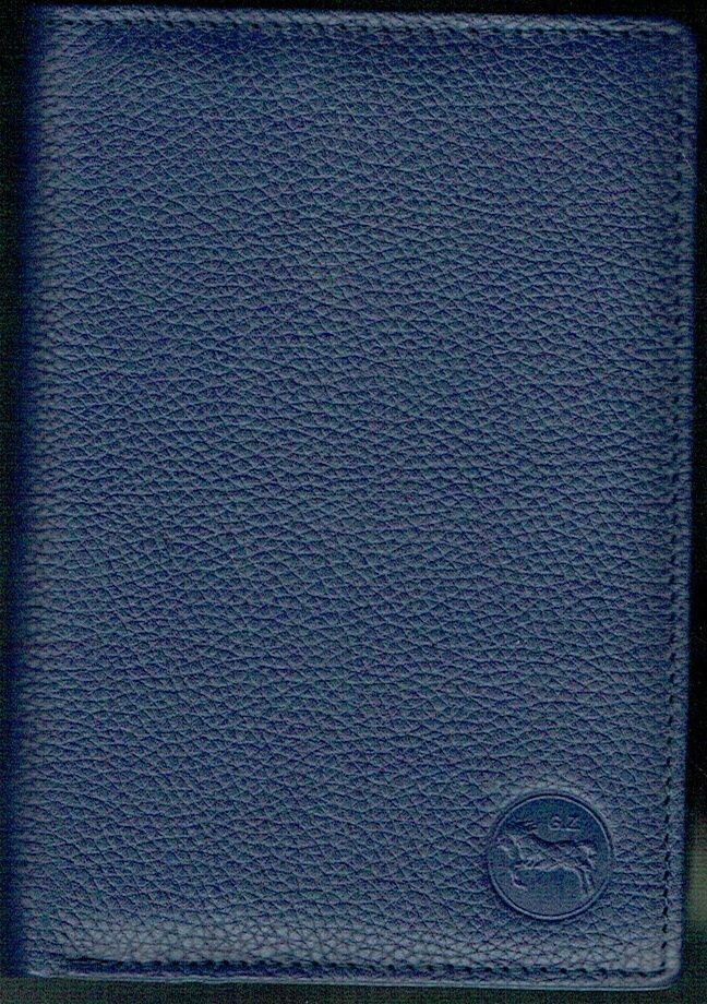 Porte-Feuille 800 "Grand Format", De Couleur Bleu, Cuir de Vachette - Système RFID Anti-Transfère CB, Vertical