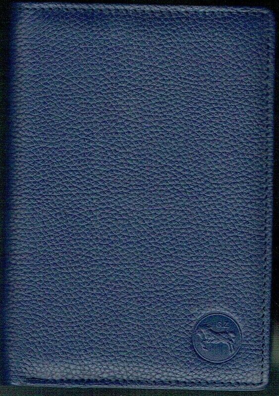 Porte-Feuille 8002 "Grand Format" - Bleu - Cuir de Vachette - RFID Vertical