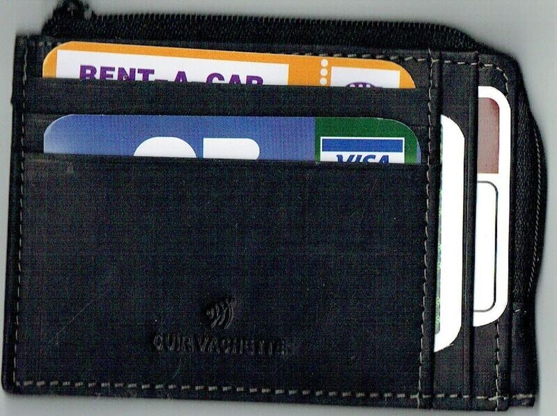 Porte-Monnaie 118 "Le Plat à Cartes" - Cuir Vachette - Noir Vieilli