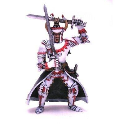 Figurine Plastoy -Le Chevalier Volgrun Blanc En Armure Blanc Rouge avec 2 Épées à la main - Haut de 10 cm