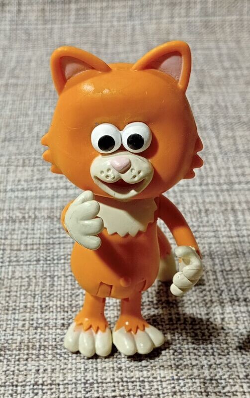 Figurine - Le Chat Orange Articulé-  Cbeibies Timmy Time Mittens Cat Posable Toy Figure du Hauteur de 8 cm environ.