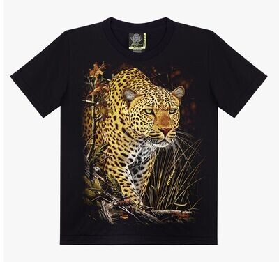 T-Shirt - 2XL - Une Panthère avec sa Robe Tachetée Marron/Orange Marchand dans la Savane en Guette d'une Proie.