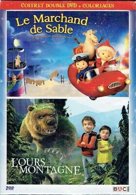 Coffret avec Deux Belles Histoires - Aventure dans le Rêve "Marchand de Sable" et avec  "L'Ours Montagne" + Offert "Coloriages" - 2 DVD