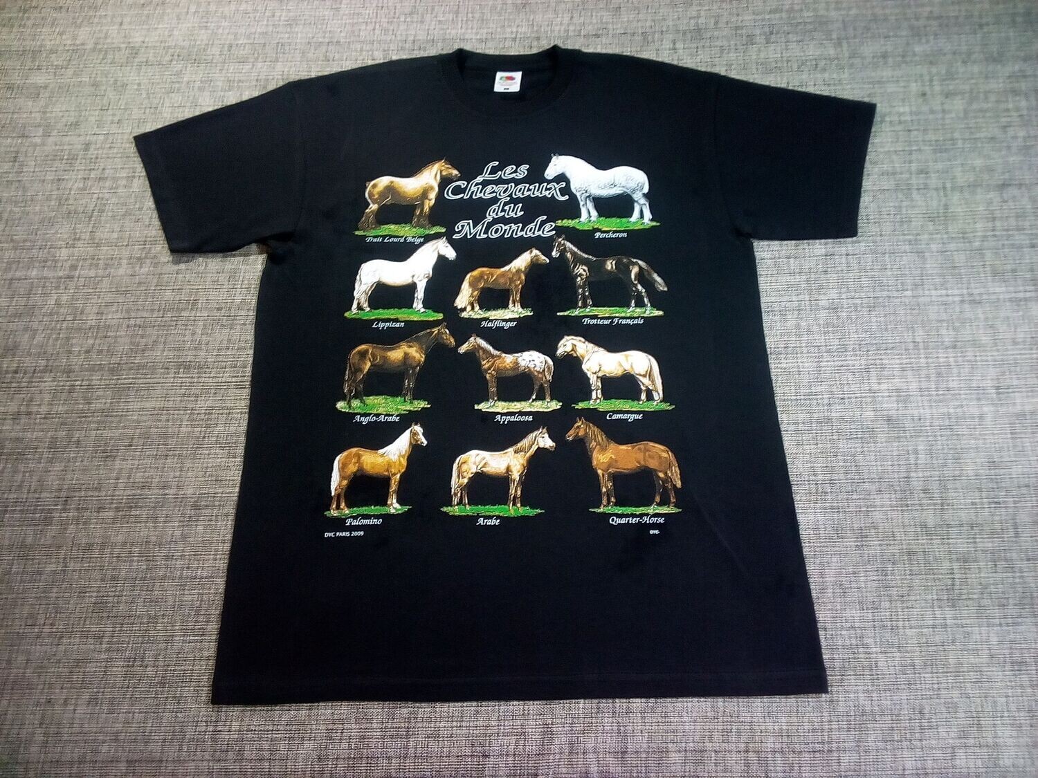 T-SHIRT - M - Les Chevaux du Monde "Représentation de 11 Chevaux Magnifique"