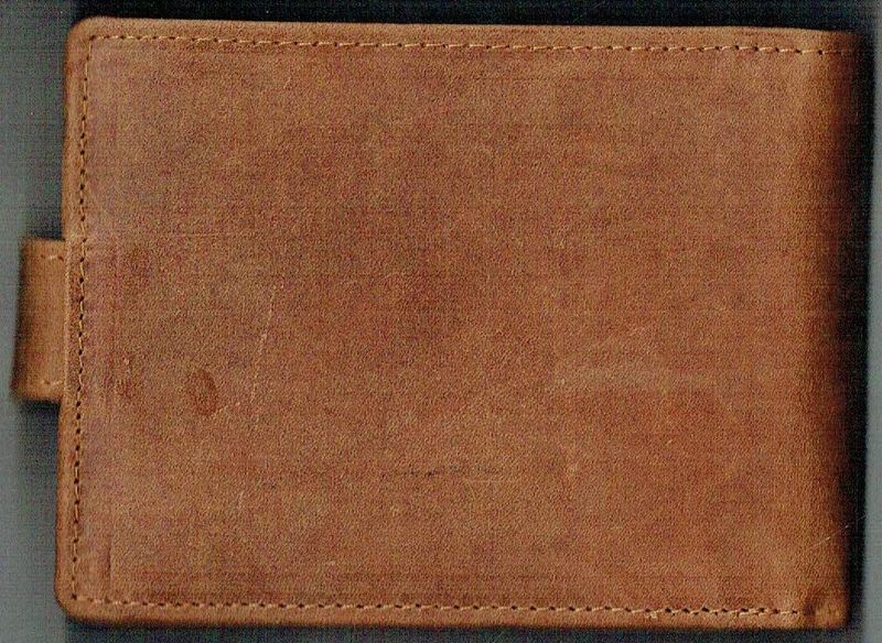 Porte-Feuille 156 Imprimé "Tracteur" - Cuir de Vachette - Camel Vieillie - Système  RFID Horizontal
