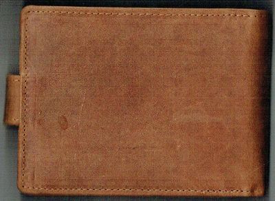 Porte-Feuille 156 Imprimé "Tracteur" - Cuir de Vachette - Camel Vieillie - Système  RFID Horizontal