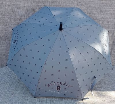Parapluie Enfant Gris avec impression de Multiple Crânes noir & Logo "BlackFit 8 Authentic"- Envergure de 72 cm