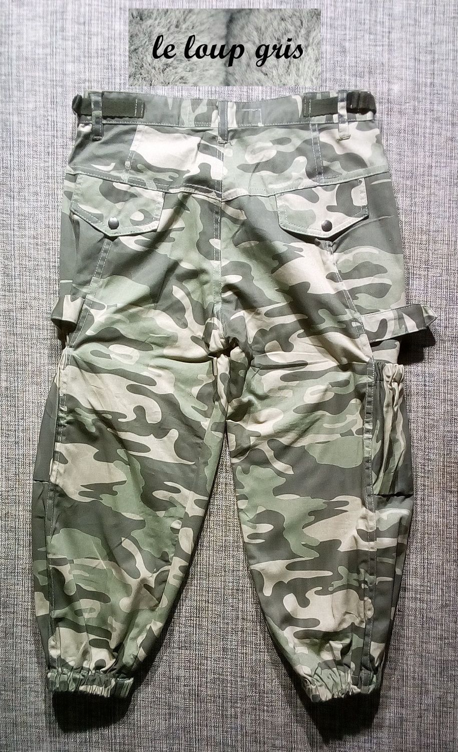 Pantalon Militaire Vert Militaire Uni avec 7 Poches - H105 E70 cm - Taille 34/36 cm