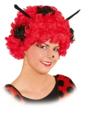 Perruque Coléoptère Perruque Coléoptère "Insecte avec des Antennes" de "Couleur Rouge/Noir " A Votre Déguisement, Vous êtes "Miss Coléopteuse" Votre Personnage People de vos Soirées.
