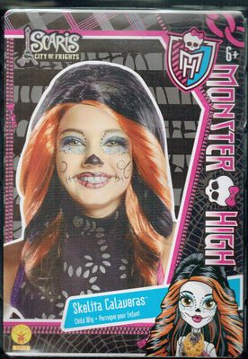 Perruque "Skelita Calaveras" en Noir & Orange - A Votre Déguisement avec  Votre Personnage People des "Monster High"