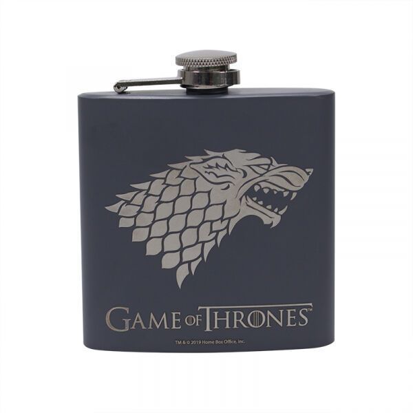 Flasque de la Saga "Game of Thrones" en Acier Inoxydable avec l'Emblème du Loup, logo "Winter Coming"Capacité de 20 cl
