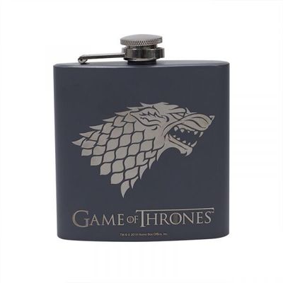 Flasque de la Saga "Game of Thrones" en Acier Inoxydable avec l'Emblème du Loup, logo "Winter Coming"Capacité de 20 cl