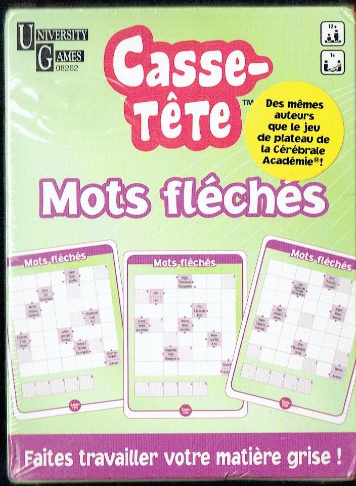 Jeu de Cartes "Casse-Tête"", Effectuez des "Mots Fléchés sur des Cartes", Faites Travailler votre Matière Grise pendant la Récréation, la Pause Café, Trouvez les Mots ainsi le Mots "Mystère".