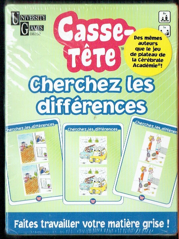 Jeu de Cartes "Casse-Tête"", Cherchez des "Différence sur des Cartes", Faites Travailler votre Matière Grise pendant la Récréation, la Pause. Deux Dessins Identiques, mais de plus Près des Différences